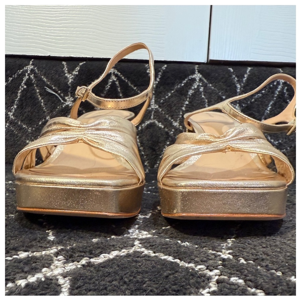 Reformation Maize Platform Heeled Sandals - gold - Picture 7 of 15
